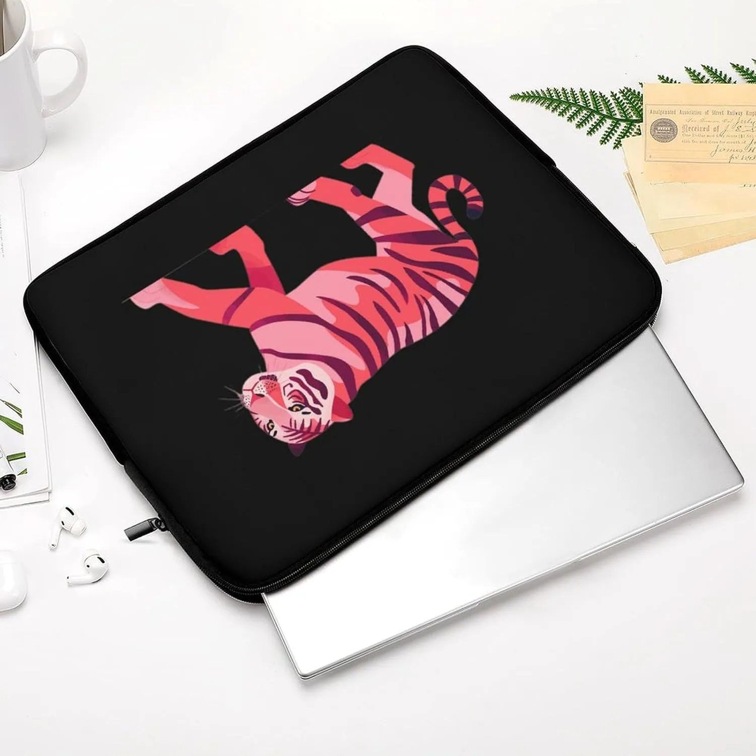 Tiger Stripe Pattern Personalized Laptop Bag Business Casual Laptop Cases Slim Computer Bag Briefcase