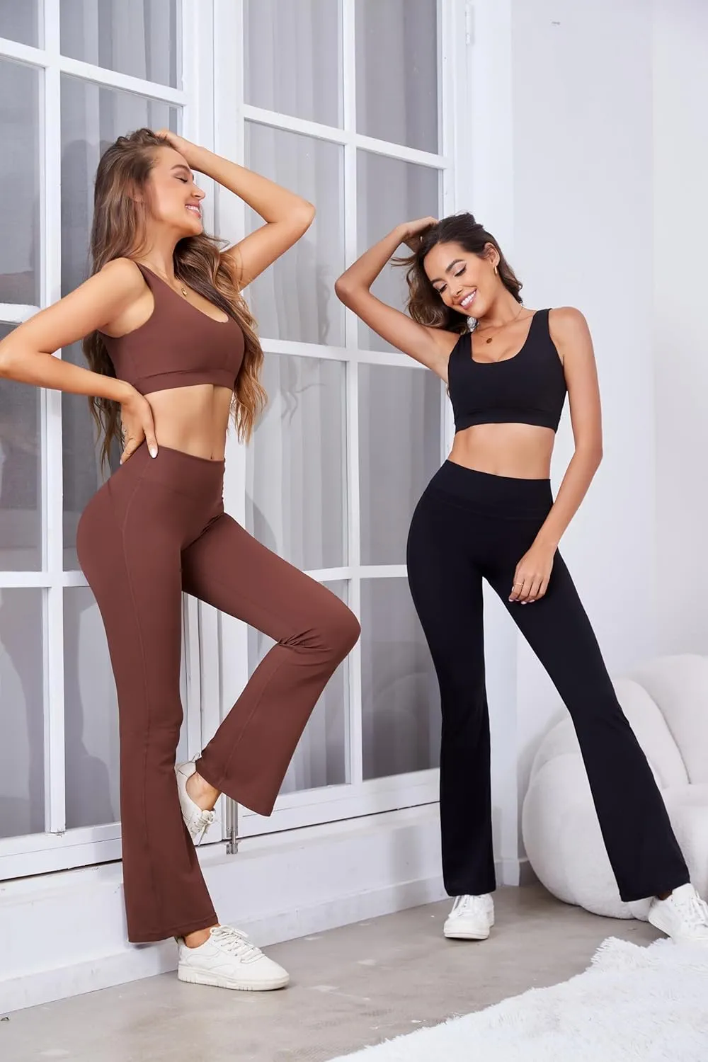 TomTiger Flare Leggings for Women Bootcut Yoga Pants with Tummy Control High-Waisted and Wide Leg