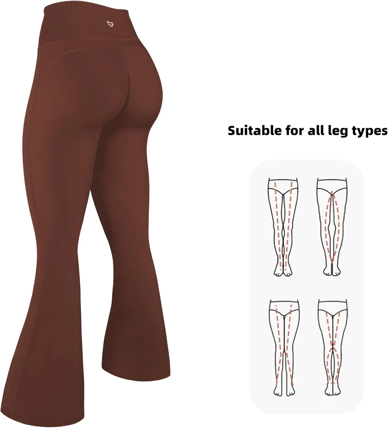 TomTiger Flare Leggings for Women Bootcut Yoga Pants with Tummy Control High-Waisted and Wide Leg