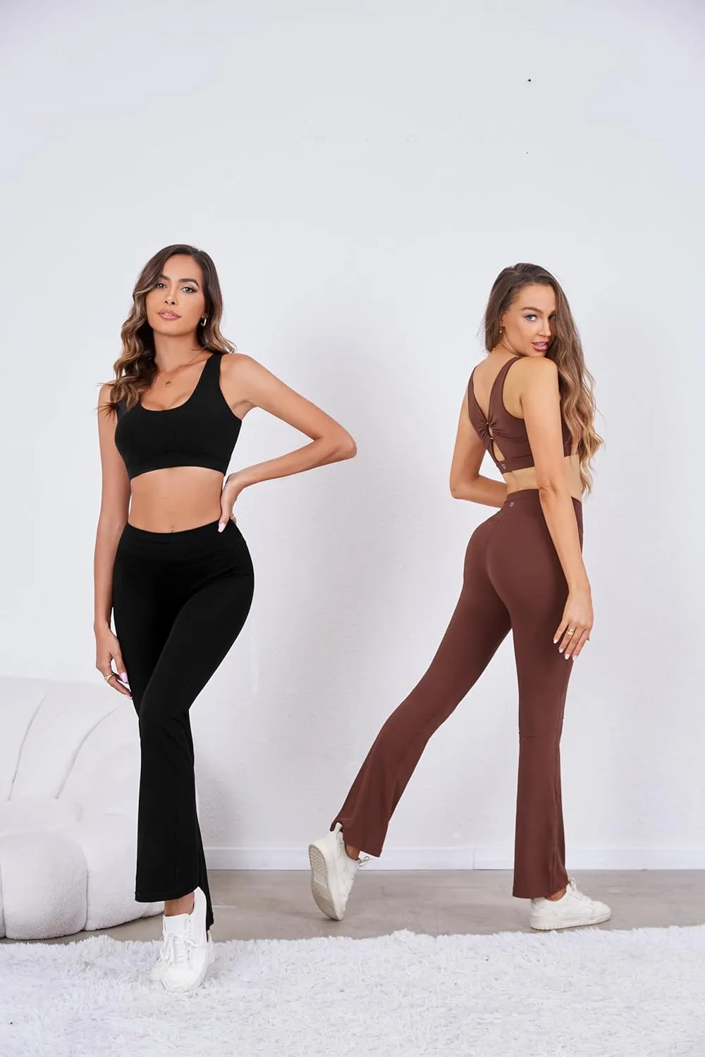 TomTiger Flare Leggings for Women Bootcut Yoga Pants with Tummy Control High-Waisted and Wide Leg