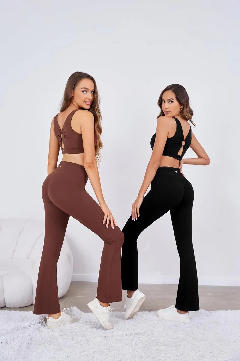 TomTiger Flare Leggings for Women Bootcut Yoga Pants with Tummy Control High-Waisted and Wide Leg