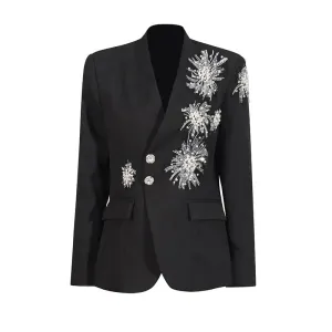 Trend4us Luxe Pearl and Sequin Embellished Blazer