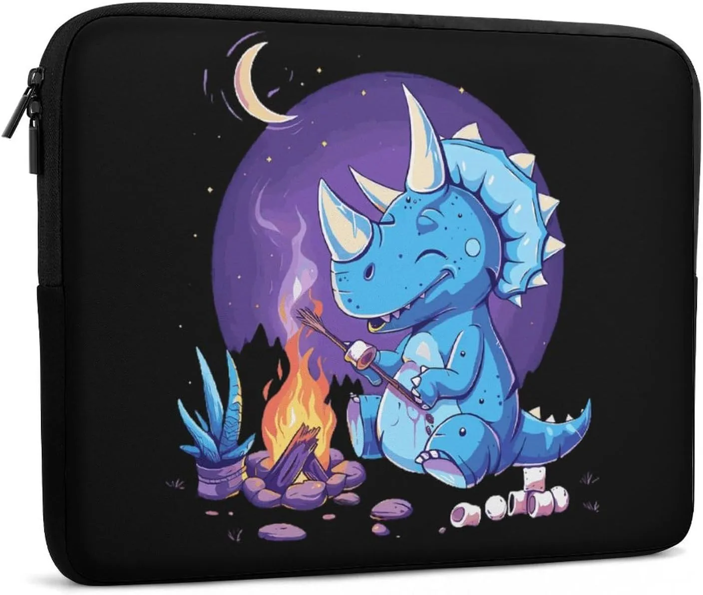 Triceratops Roasted Marshmallows Personalized Laptop Bag Business Casual Laptop Cases Slim Computer Bag Briefcase