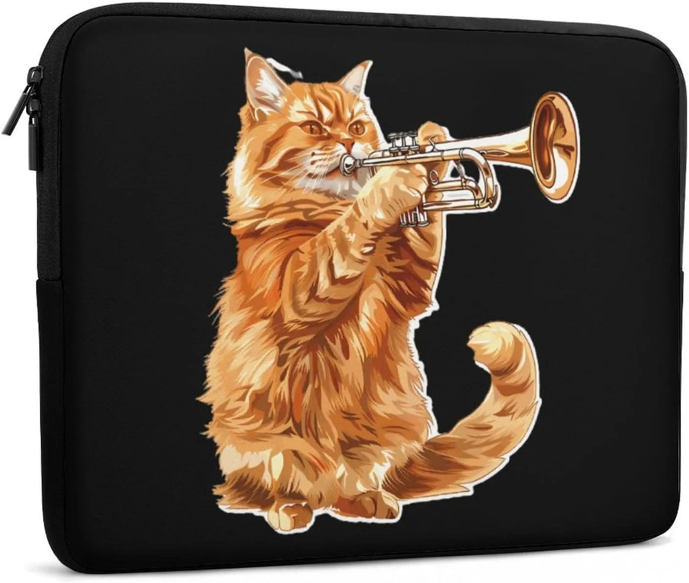 Trombone_Cat Personalized Laptop Bag Business Casual Laptop Cases Slim Computer Bag Briefcase