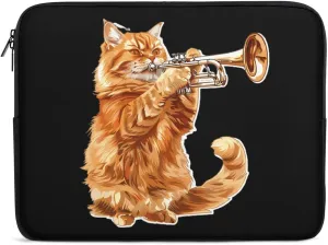 Trombone_Cat Personalized Laptop Bag Business Casual Laptop Cases Slim Computer Bag Briefcase