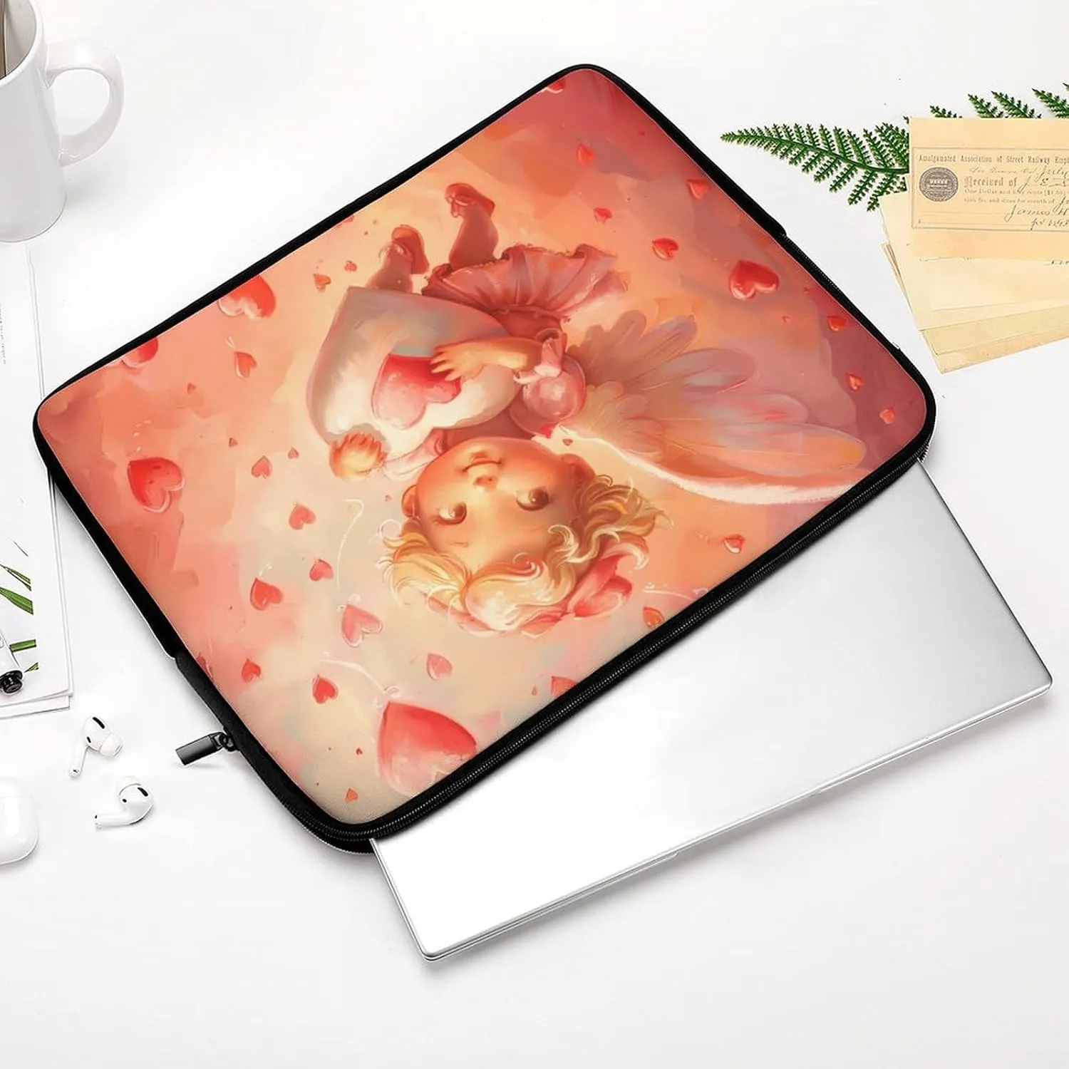 Valentines Love You Angel Personalized Laptop Bag Business Casual Laptop Cases Slim Computer Bag Briefcase