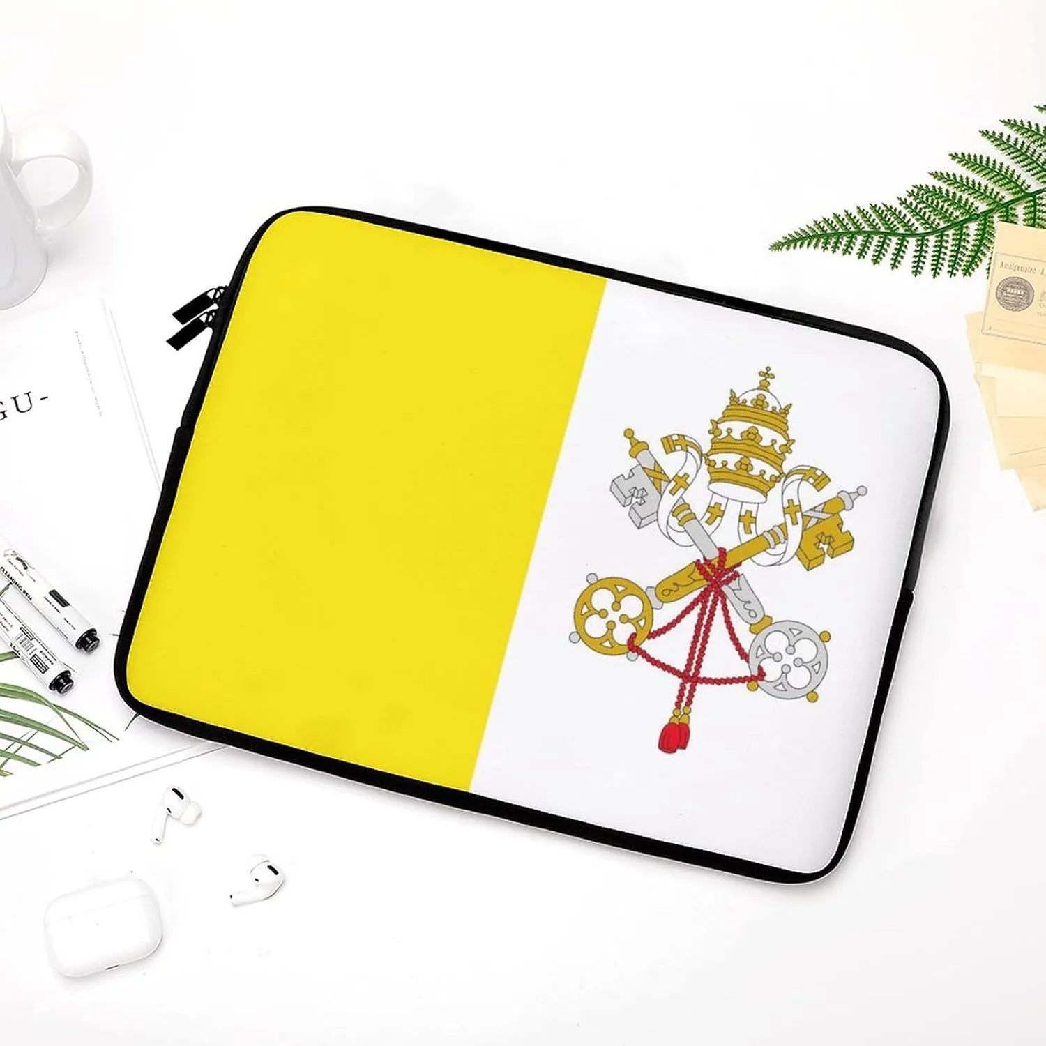 Vatican Flag Personalized Laptop Bag Business Casual Laptop Case Slim Computer Bag Briefcase