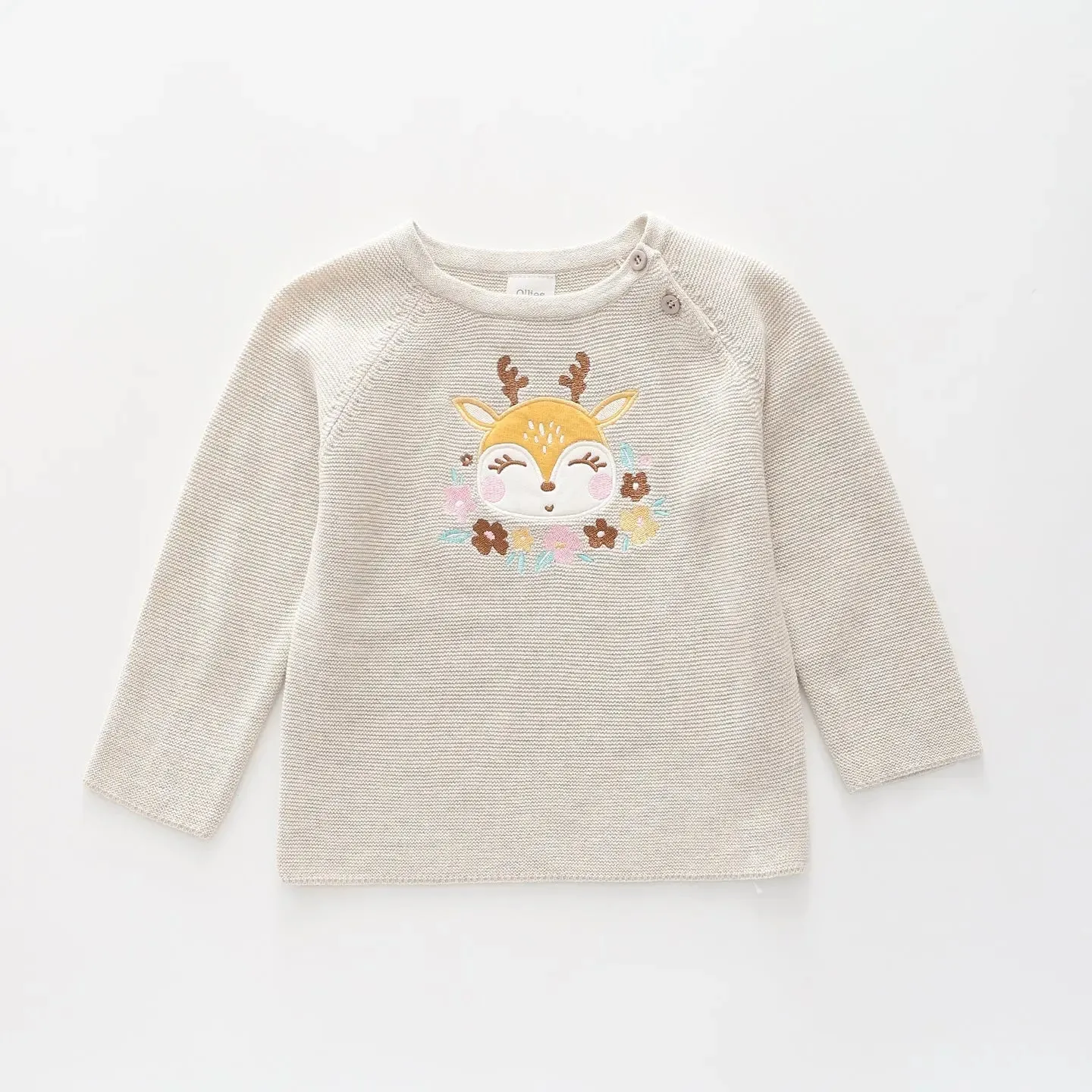 Vintage Deer, Baby Girls Knit