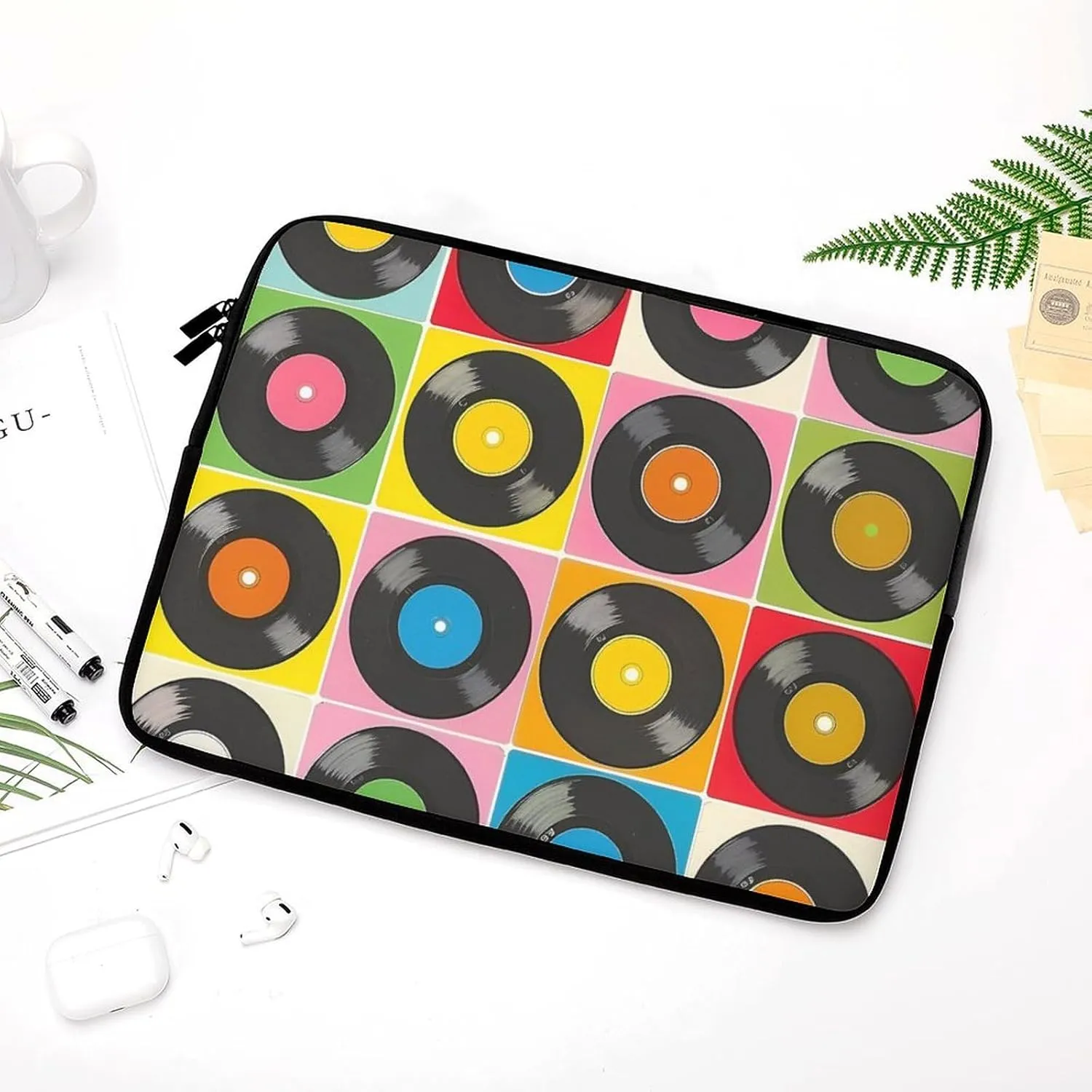 Vinyl Record Collection Personalized Laptop Bag Business Casual Laptop Cases Slim Computer Bag Briefcase