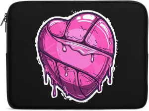 Volleyball Heart Personalized Laptop Bag Business Casual Laptop Cases Slim Computer Bag Briefcase