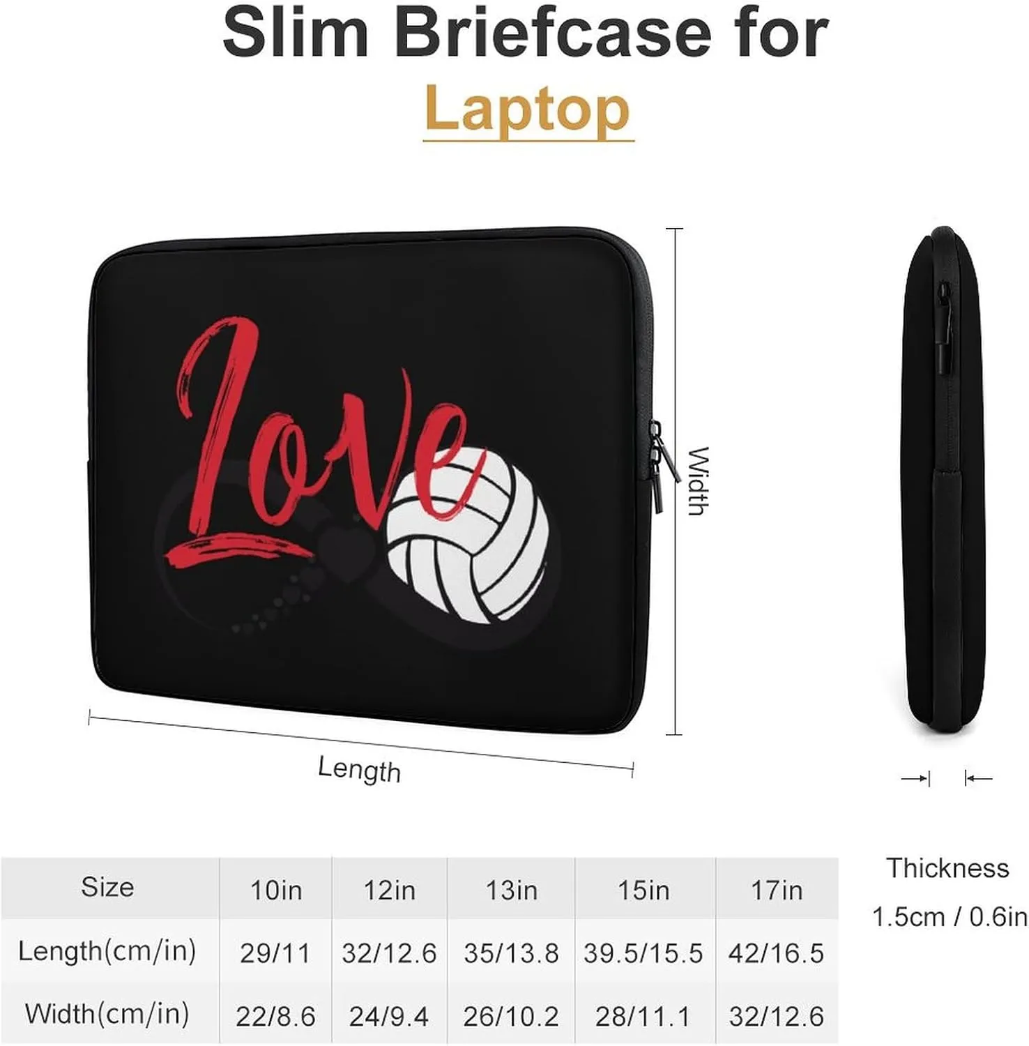 Volleyball Lover Personalized Laptop Bag Business Casual Laptop Case Slim Computer Bag Briefcase