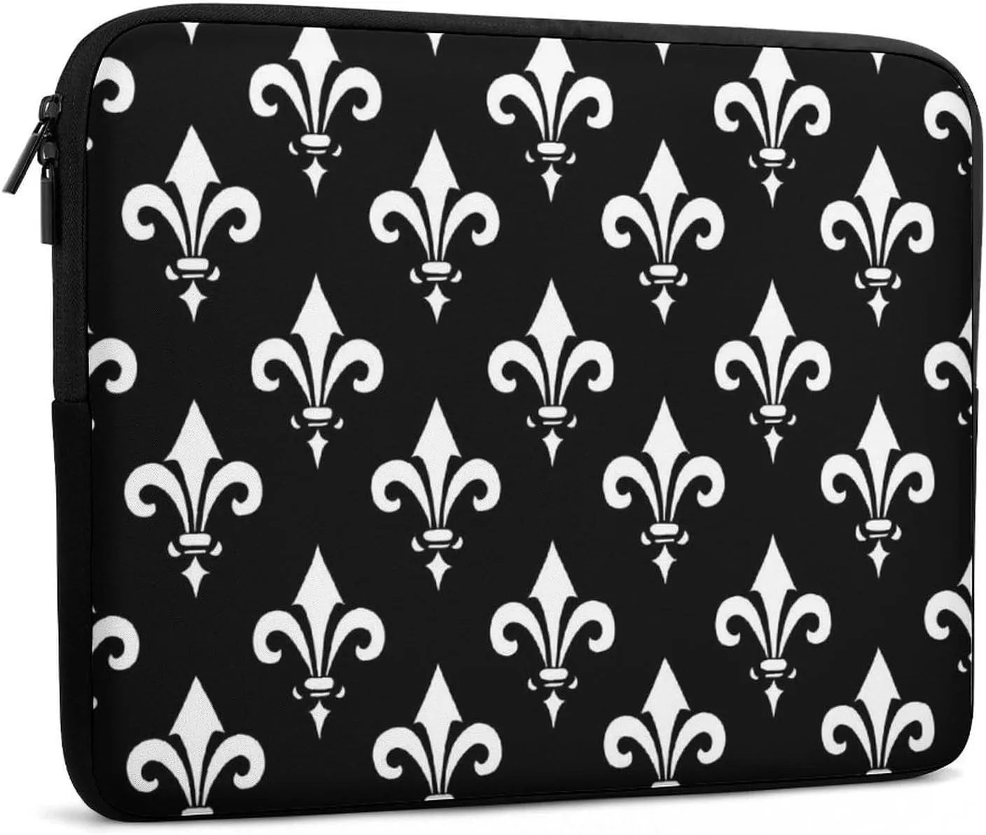 White Lily Flower Pattern Personalized Laptop Bag Business Casual Laptop Cases Slim Computer Bag Briefcase
