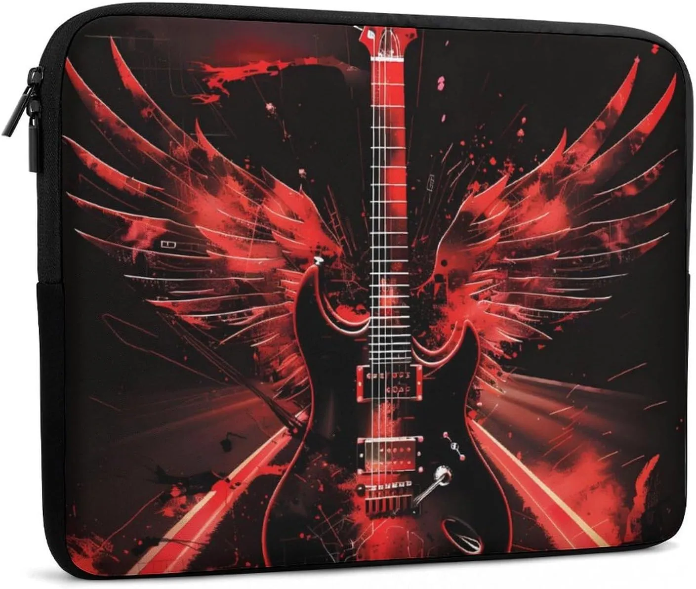 Winged Guitar Personalized Laptop Bag Business Casual Laptop Cases Slim Computer Bag Briefcase
