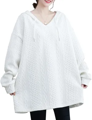 Women Oversized Hoodies Fall Drawstring Sweatshirt Pullover