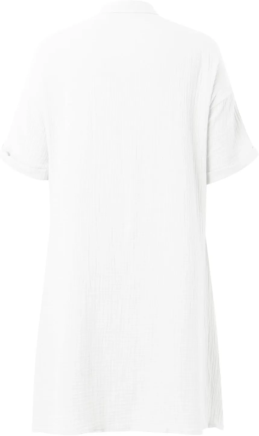 Womens Cotton Linen Shirt Dresses 2025 Summer Short Sleeve Button Down Tshirt Dress Vacation Beach Midi Dress Pockets