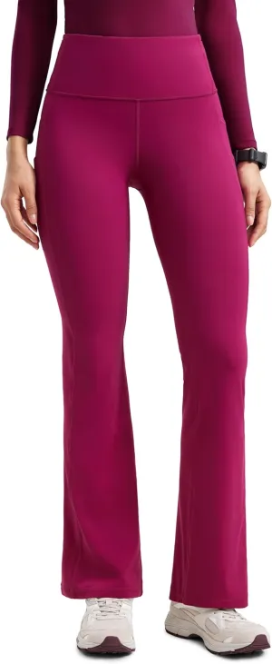 Womens High Waisted Medical Flare Scrub Pants 31" - 7 Pockets Wide Leg Bootcut Yoga Scrub Leggings Work Pants