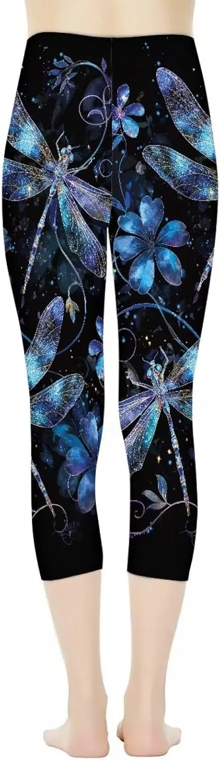 Womens Yoga Pants High Waist Stretch Workout Running Legging Tummy Control Sports Capri Pant Joggers