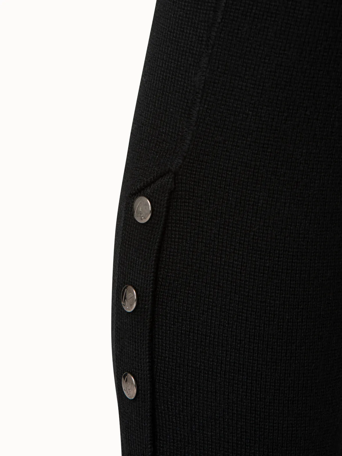 Wool Silk Knit Legging with Snap Detail
